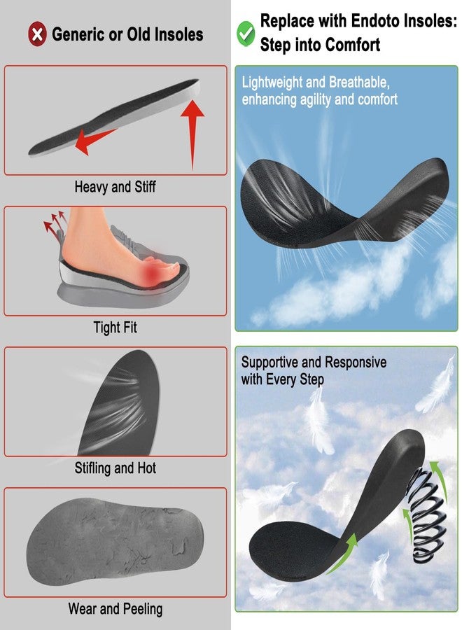 Endoto Insoles Replacement for Nike Air Jordan 1 / Air Max 97&270 Running Sneakers, Replacement High-Rebound Shoe Inserts for Men(US Size:M10.5 / EU Size:44.5) - Image 4